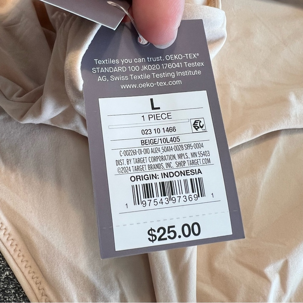 NWT Auden Women's 4- Way Stretch Tank Bodysuit- Beige L - Picture 11 of 13
